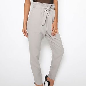 Gray Drawstring Jogger Pants